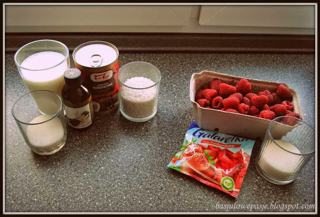 Pudding z tapioki z malinami BasjulowePasje