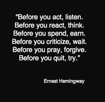 Papa Hemingway's Advice.
