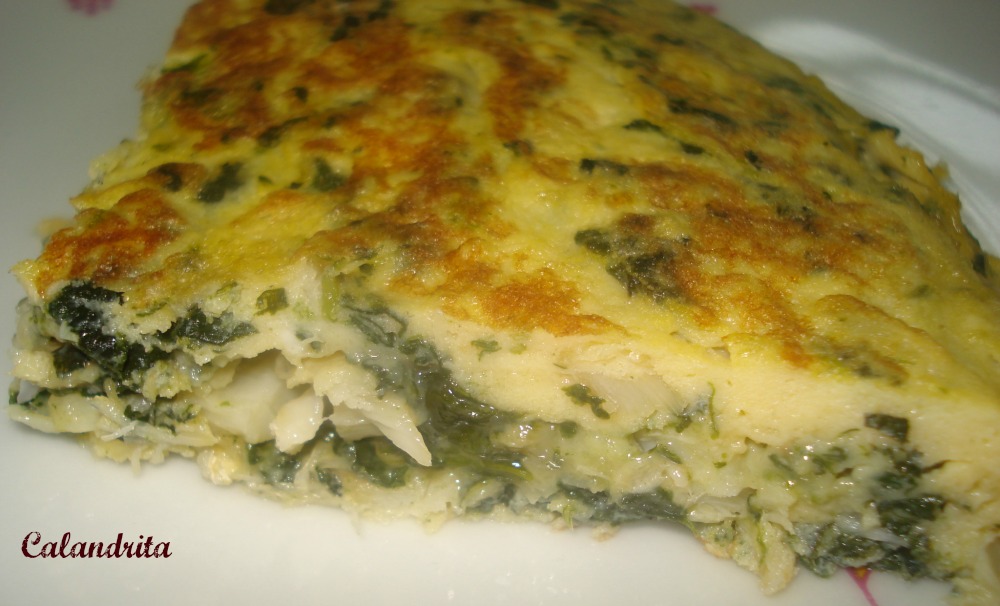 LA COCINA DE CALANDRITA TORTILLA DE ESPINACAS Y BACALAO