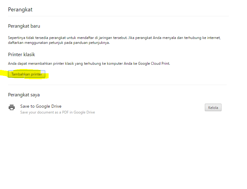 cara setting printer di google chrome