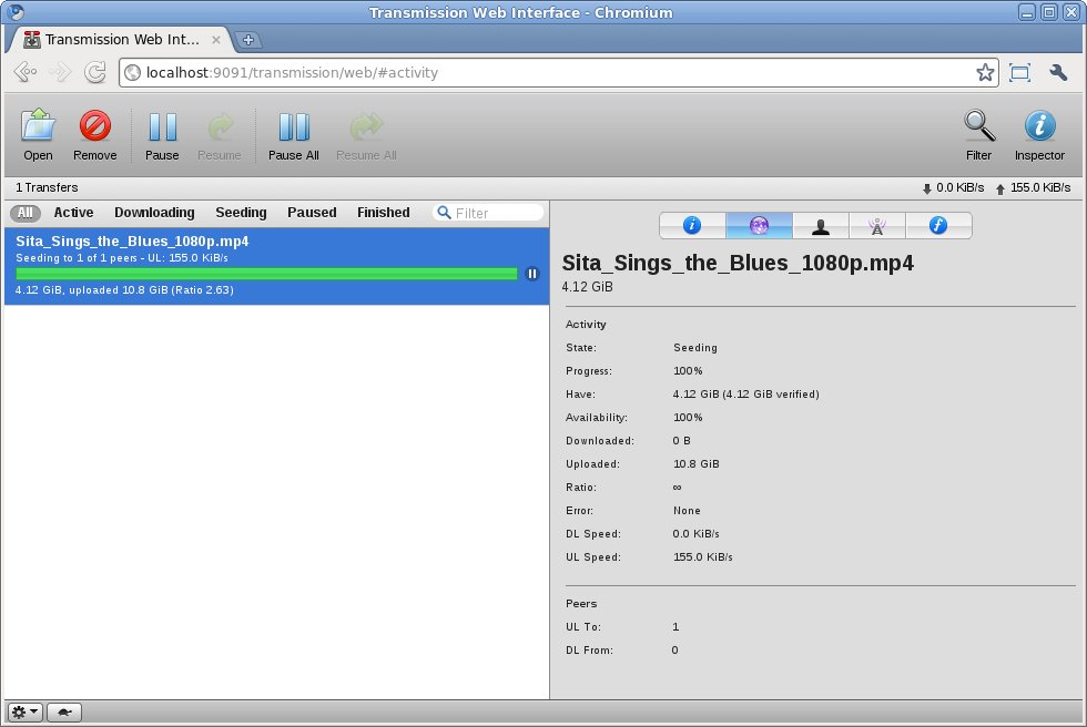 Instalando o daemon do transmission pra uso via web para servidor