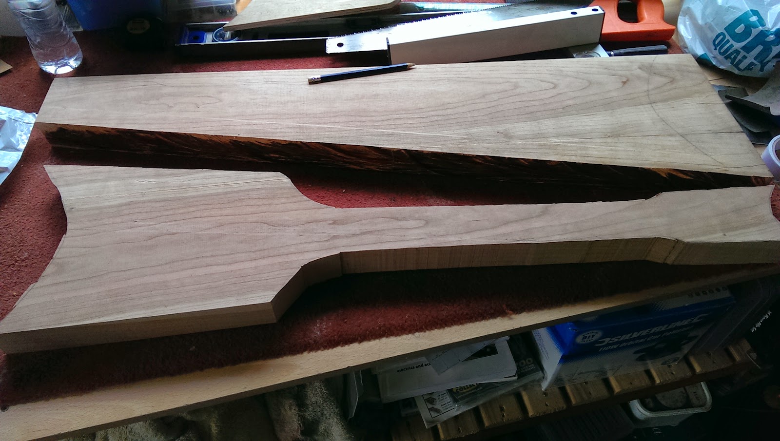 DLP Guitars DLP Lap Steel Guitar 2 Cutting the Body Blanks