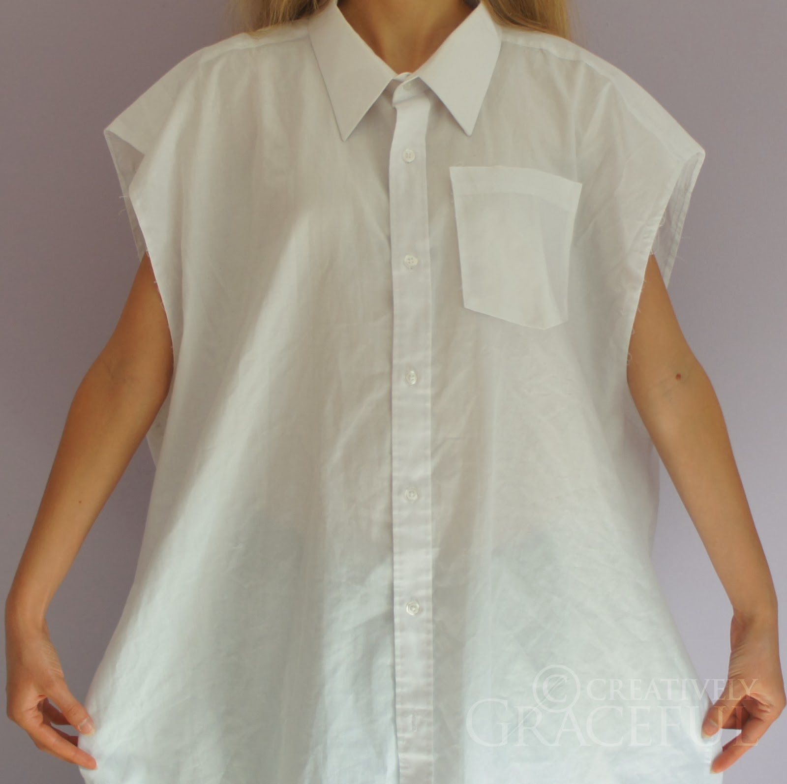 Creatively Graceful Collared Shirt Repurpose