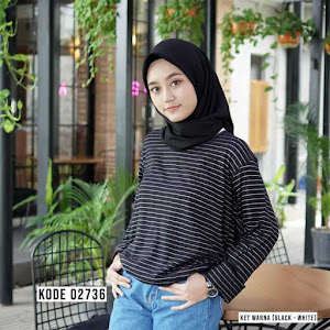 Kaos Stripetee Lengan Panjang Black White Big List