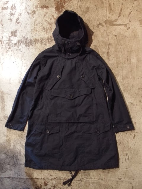 engineered garments over parka in navy nyco ripstop