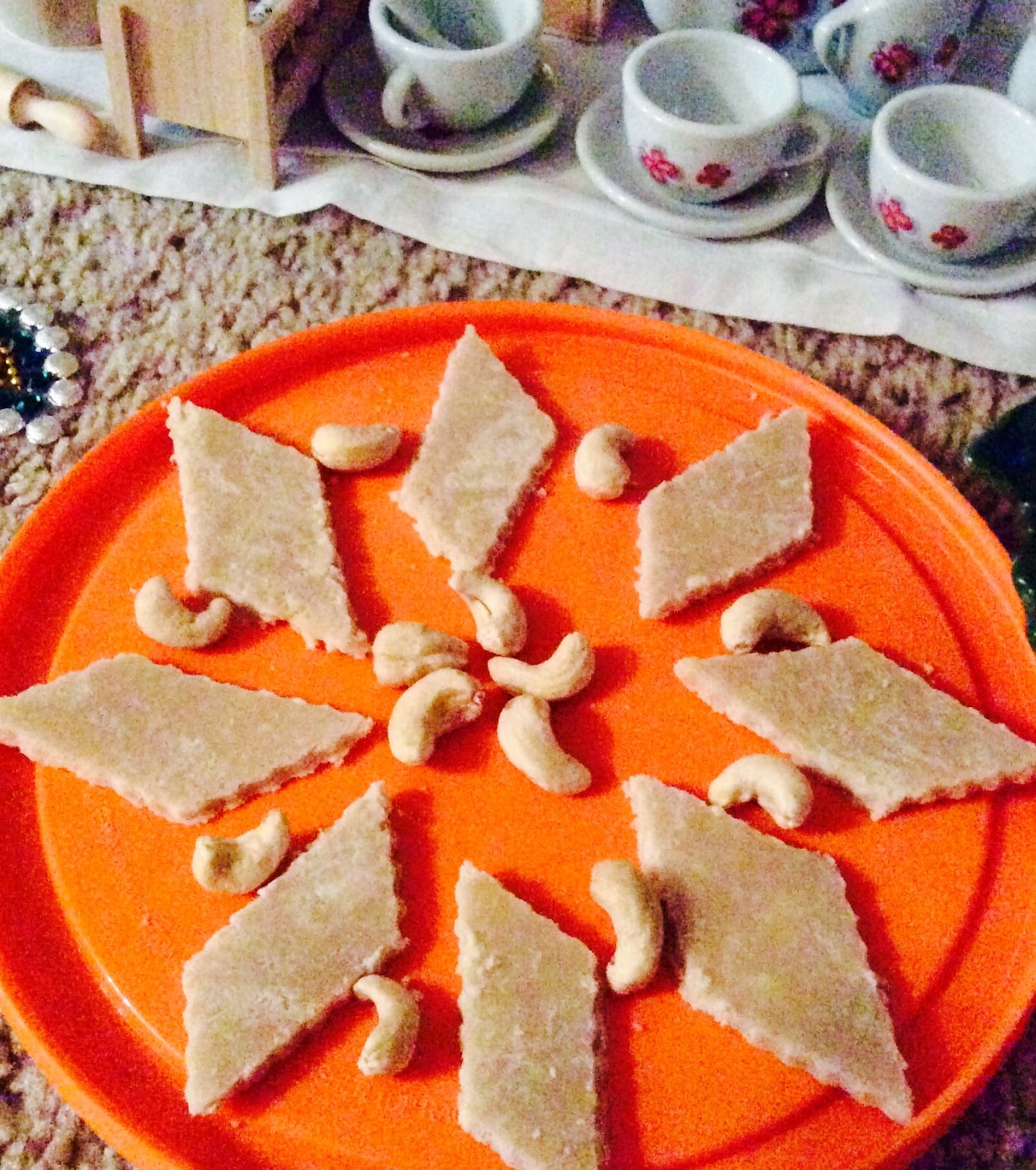 Gayathri's Vegetarian Kitchen. Cashew Burfi.