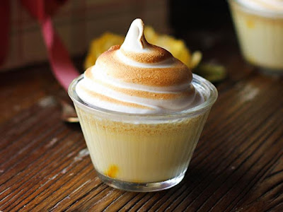 Saffron Honey Meringue Panna Cotta