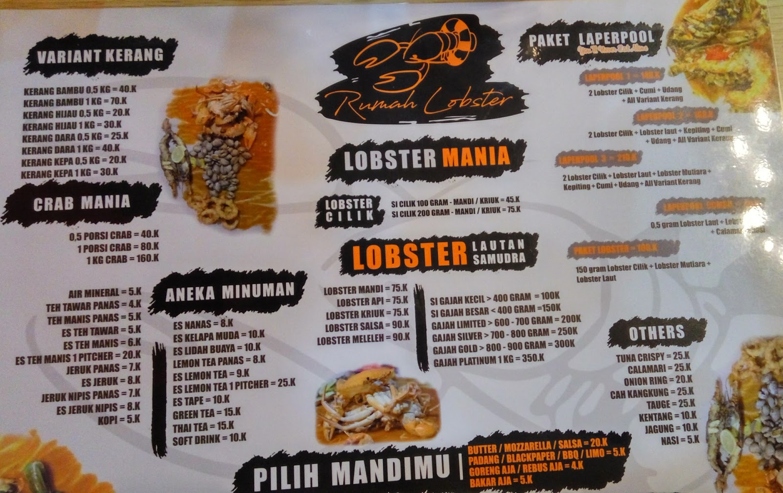 Ini Menu dan Harga Makanan di Rumah Lobster Depok - Ghumi