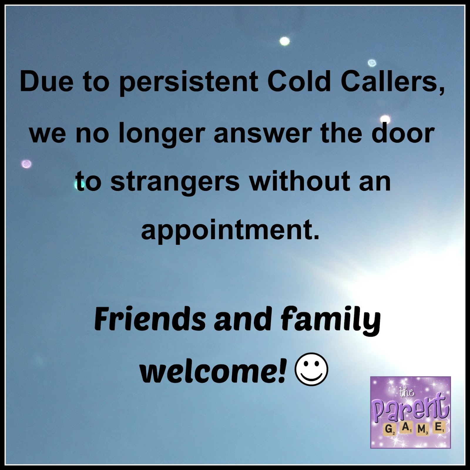 Free Printable No Cold Callers Sign The Parent Game
