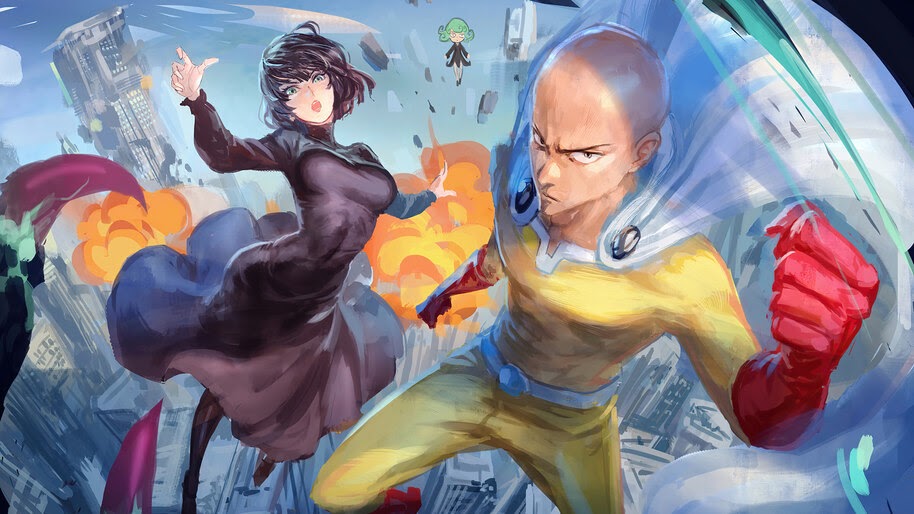Saitama, Fubuki, Tatsumaki, One Punch Man, 4K, #6.1435