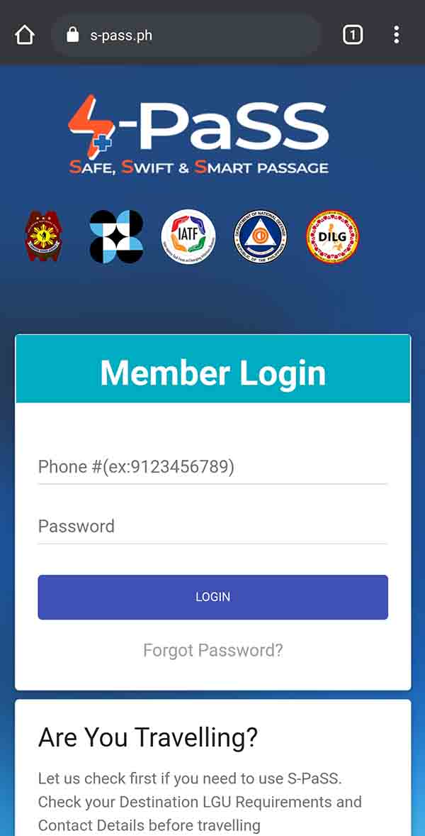 1. Go to the SPass website