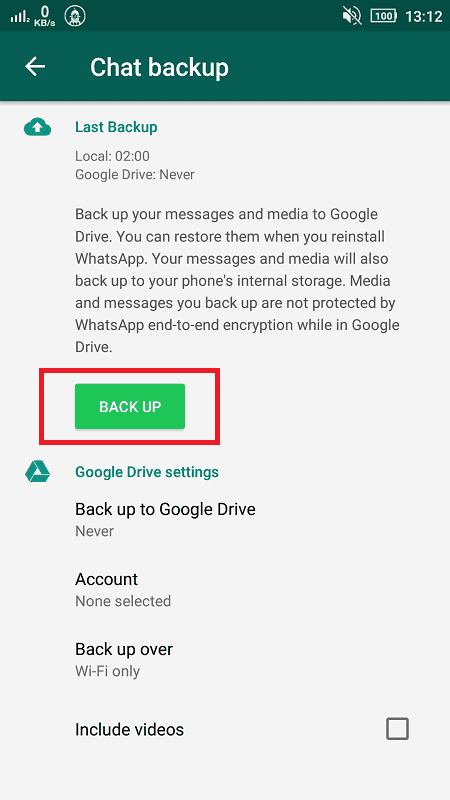pastikan akun google yang dipakai untuk mem-backup whatsapp adalah akun aktif