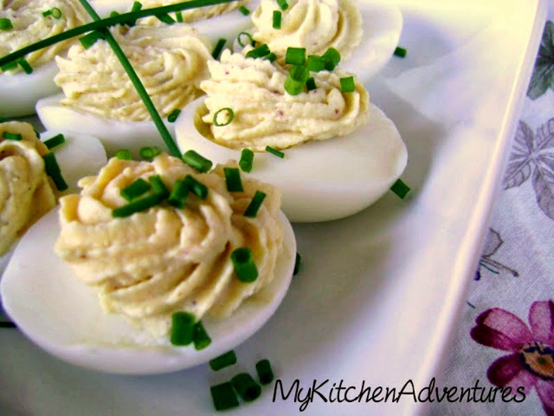 Renee's Kitchen Adventures: Heavenly Deviled Eggs A secret ingredient makes these deviled eggs better for you! No one will ever know! #eggs #Easter