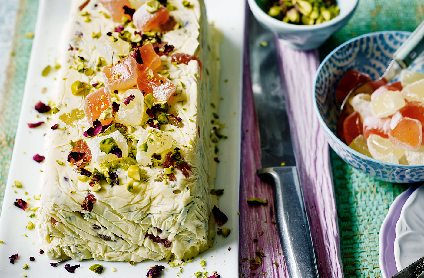 PISTACHIO & TURKISH DELIGHT ICE CREAM TERRINE