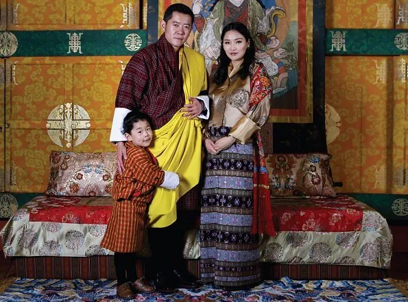 King Jigme Khesar Namgyel Wangchuck, Queen Jetsun Pema and their son Jigme Namgyel Wangchuck