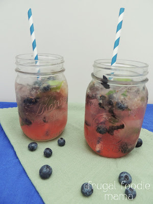A classic summertime cocktail gets a delicious twist with the addition of fresh blueberries & ginger ale in these refreshing Blueberry Ginger Mojitos.