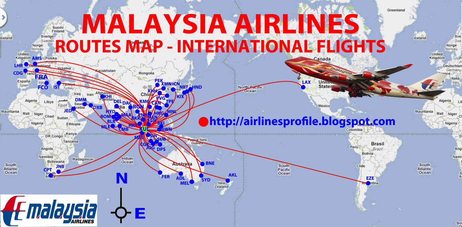 Malaysia Airlines Routes Map 