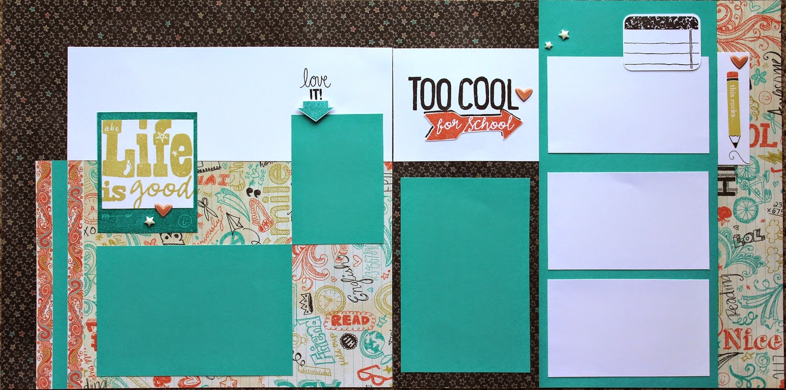 HeatherJaneDesign Chalk It Up! Scrapbook Layout 3!