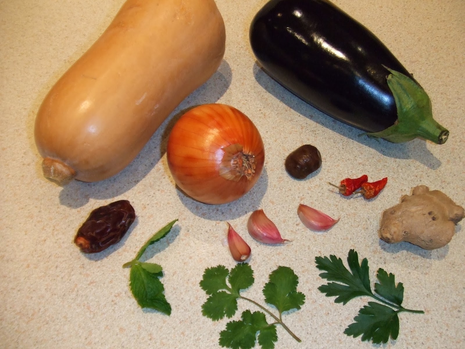 The Great Cookery Adventure Aubergine, butternut squash and chestnut