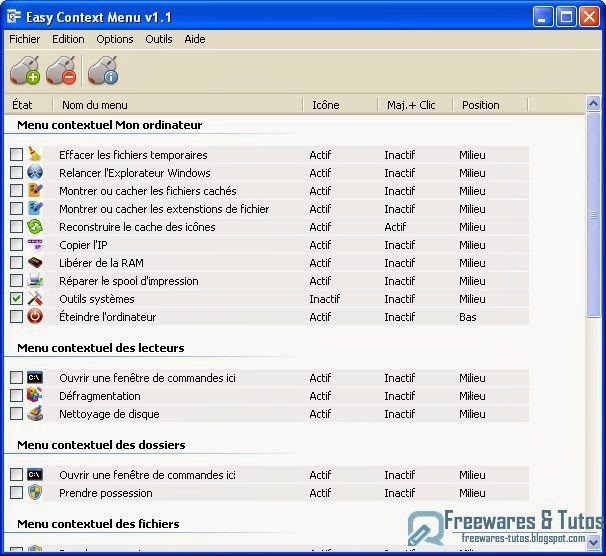 Easy Context Menu : un logiciel portable pratique pour personnaliser le menu contextuel de Windows et faciliter l'utilisation du PC