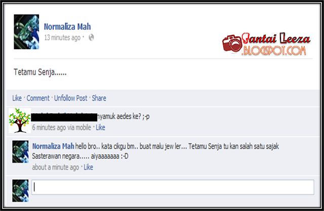 LAWAK : Tetamu Senja itu Apa?  Santai Leeza