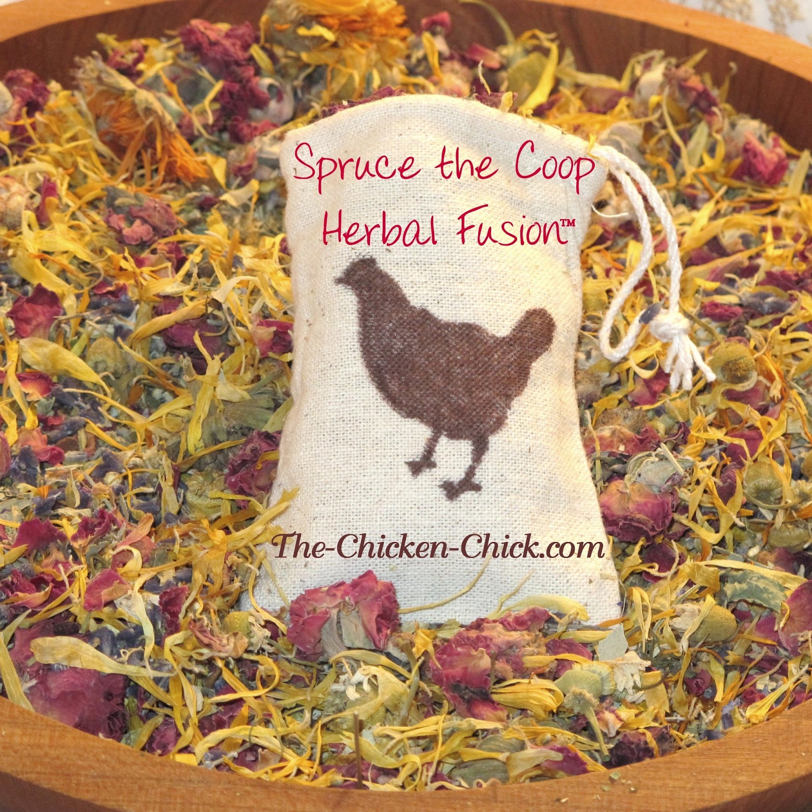 add herbs to your chicken coop- fresh or dried. I make Spruce the Coop 