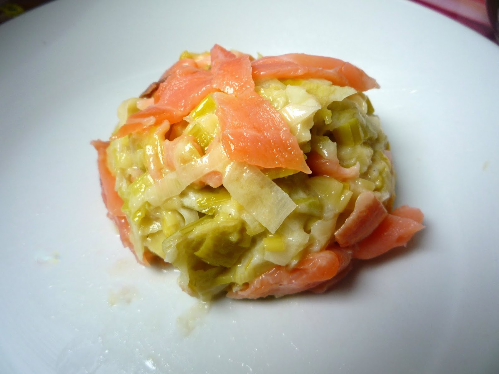 La cuisine de Marine Fondue de poireaux au saumon