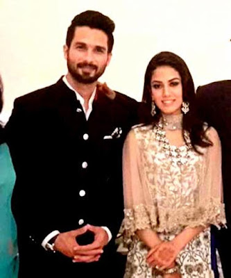   Shahid Kapoor  with wife Mira Rajput  Kapoor at Reception