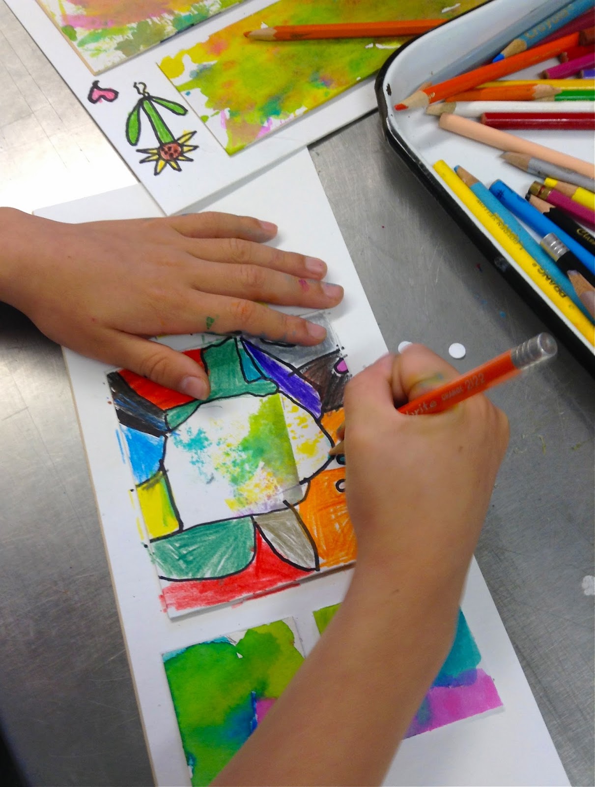 beehive ART: watercolor + color pencil