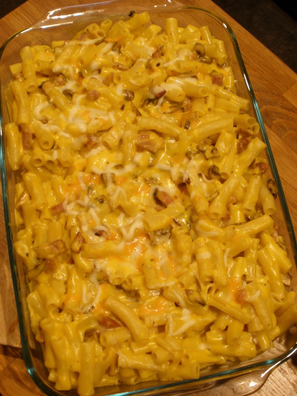 the half cut cook Leftovers 40 Macaroni and Cheese with Ham and