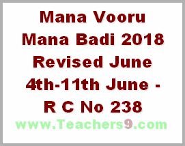 Mana Vooru Mana Badi 2018 Revised June 4th-11th June - R C No 238