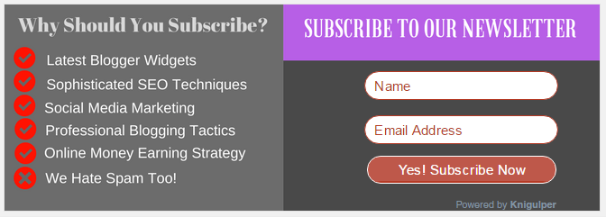 Horizontal Email Subscribe Widget