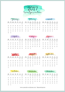 2017 watercolor calendar