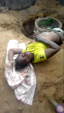 Nigerian man on the run after he allegedly strangled his wife to death and buried her beside a well (photos)