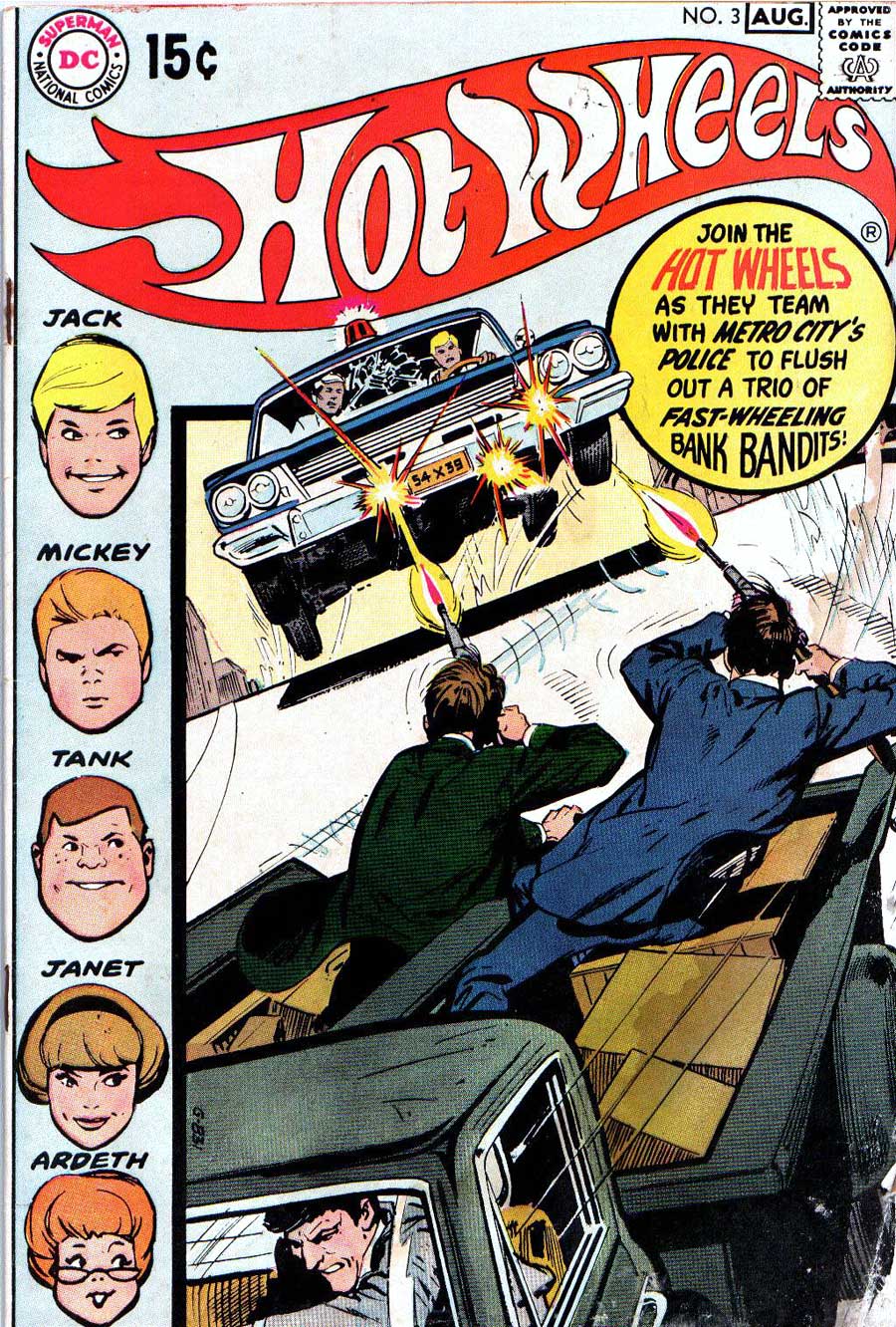 Hot Wheels v1 #3 dc 1970s bronze age comic book cover art by Neal Adams