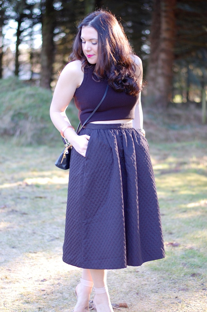 Crop top and midi skirt outfit Covet and Acquire