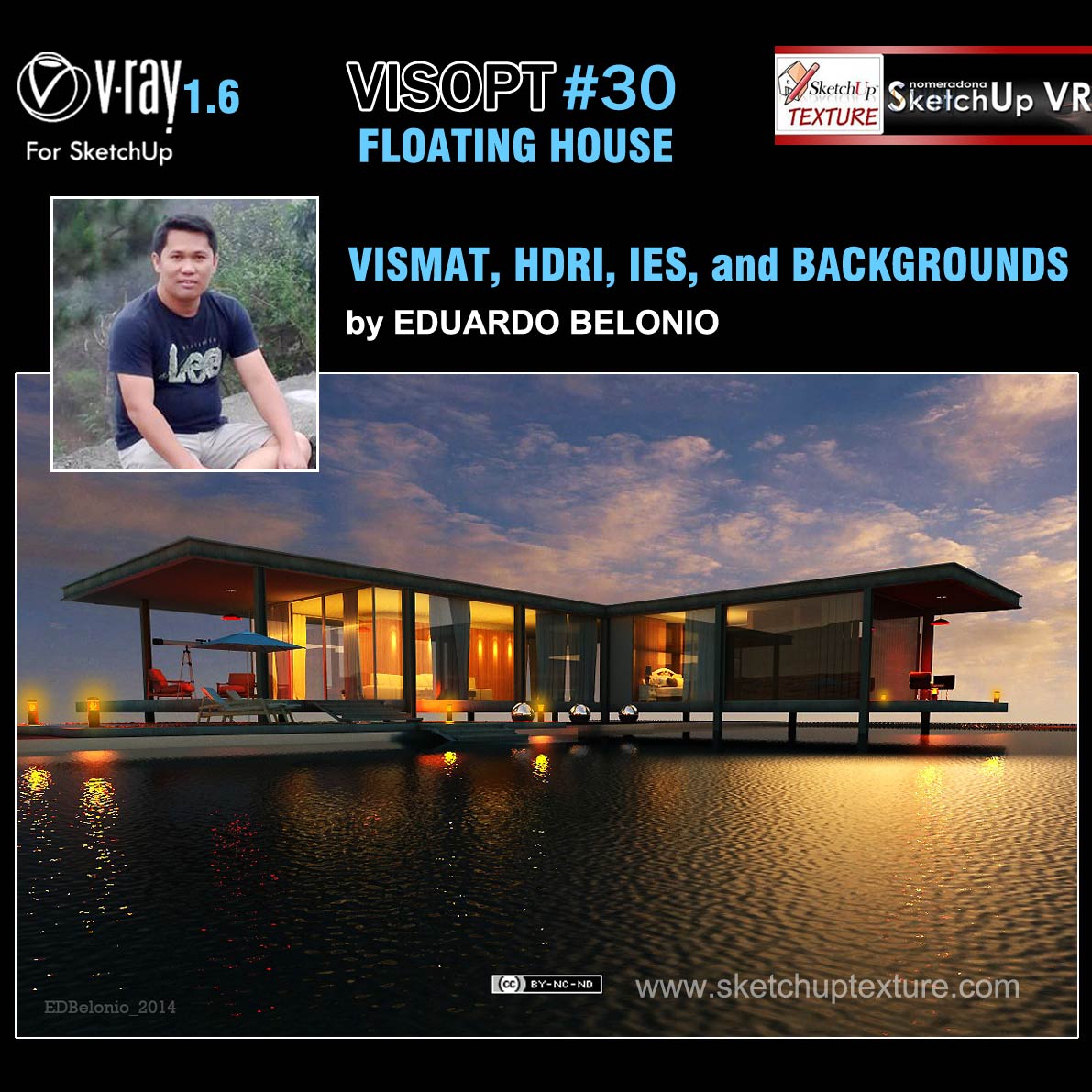 Floating House visopt 30vismat ,hdri and background tutorial sketchup