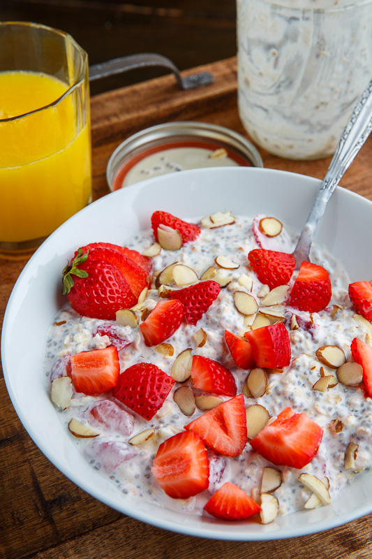 Strawberries and Cream Overnight Oatmeal Strawberries and Cream Overnight Oatmeal