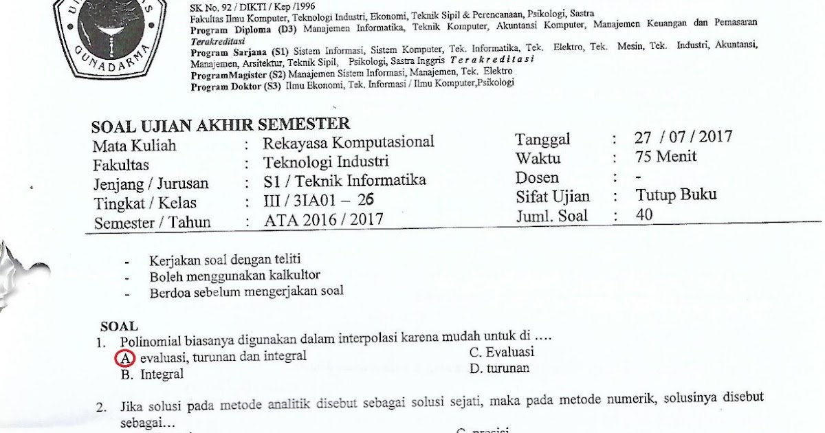 Soal Uas Konsep Data Mining Gunadarma 2018