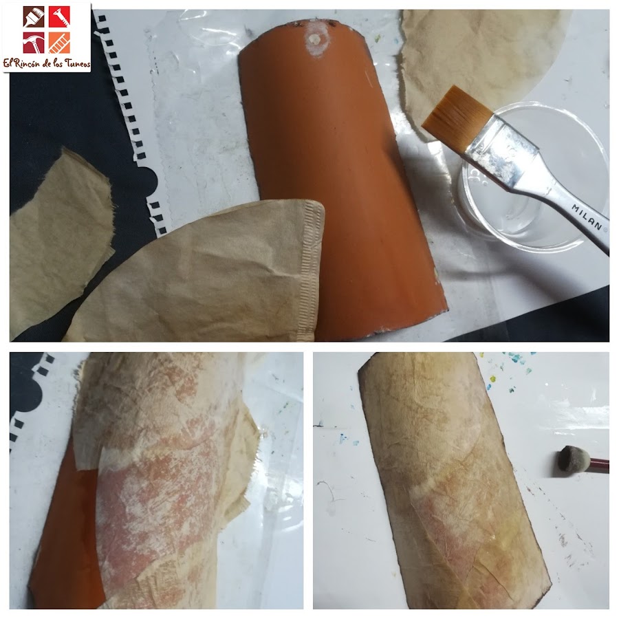 decoupage con filtros de café