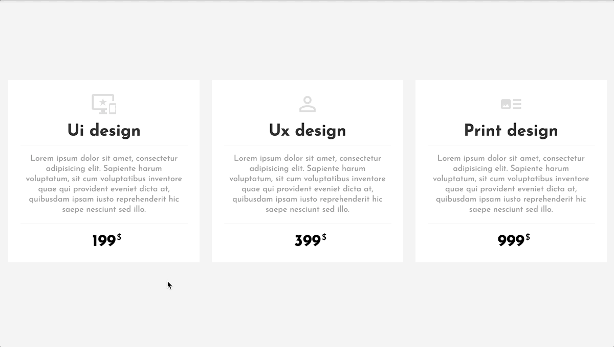 Material responsive pricing tables