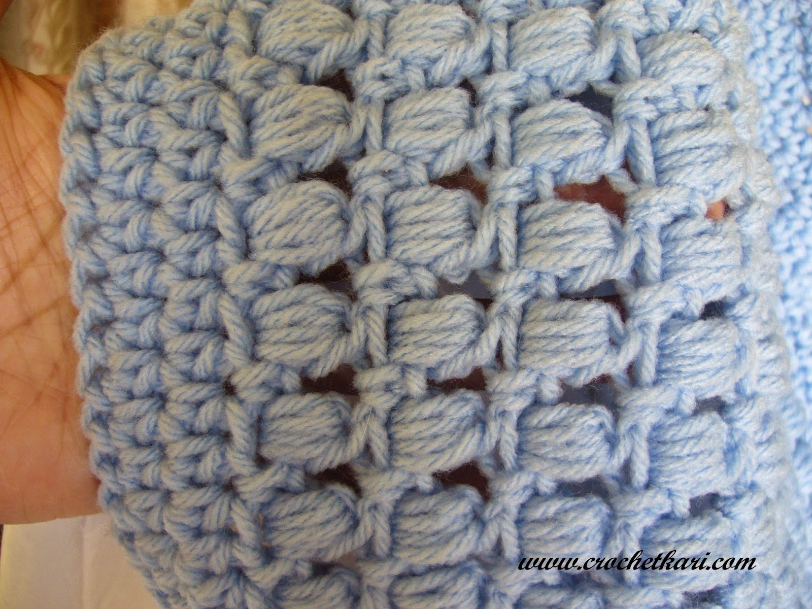 crochet puff stitch cowl pattern