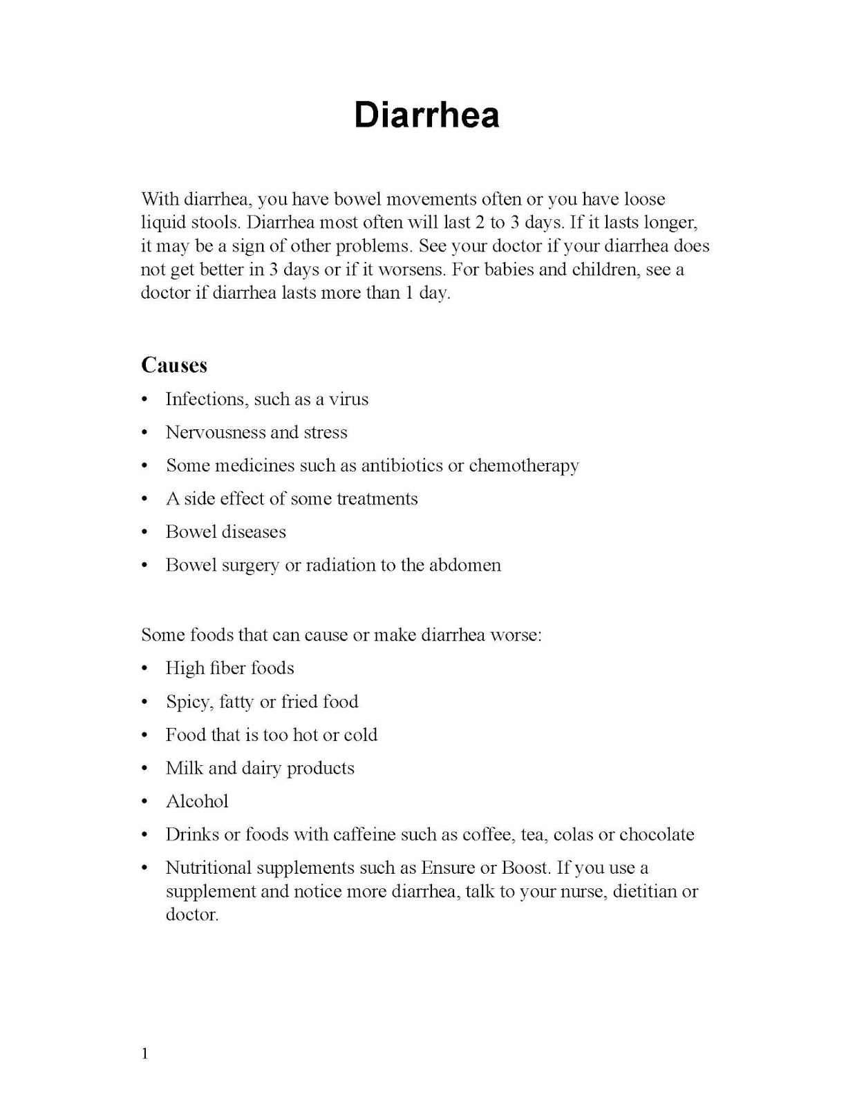 Diarrhoea in English & Hindi Health