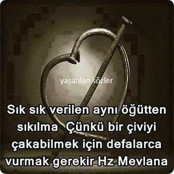 Yaşatılan Sözler: Sık sık verilen aynı öğütten sıkılma. Çünkü bir