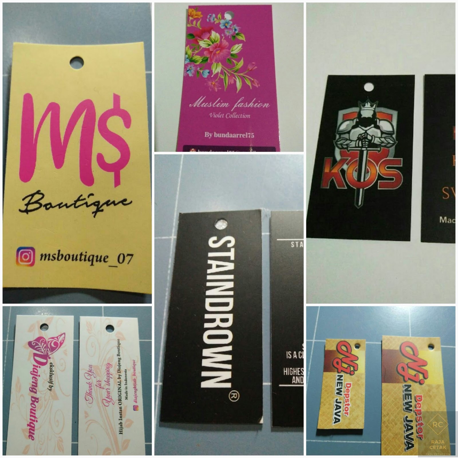 Buat Hang Tag / Price Tag atau Label Baju Kertas (Ivori 260) Murah dan