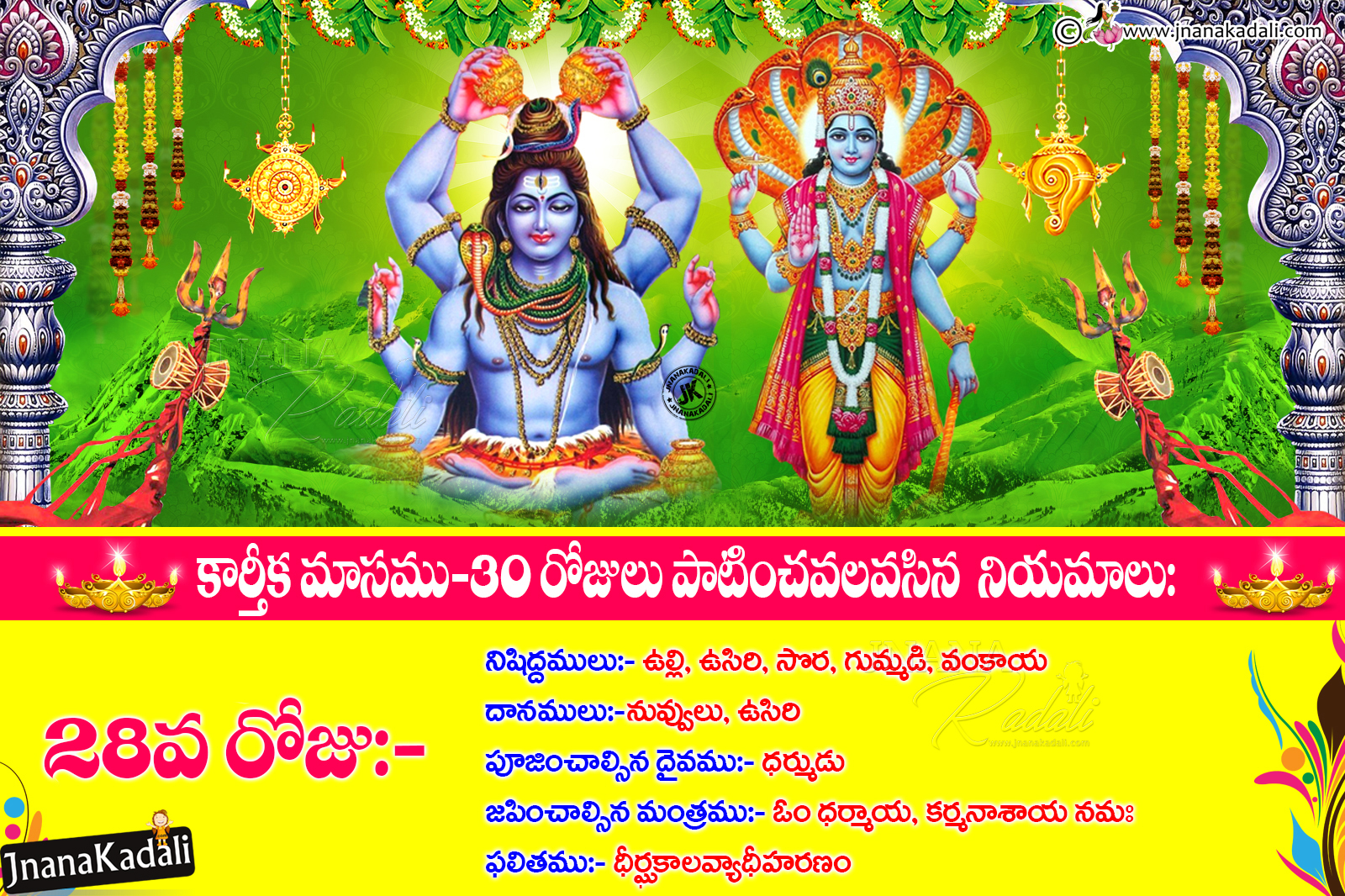 Kartheeka Masam 30 days niyamalu information in telugu28th day