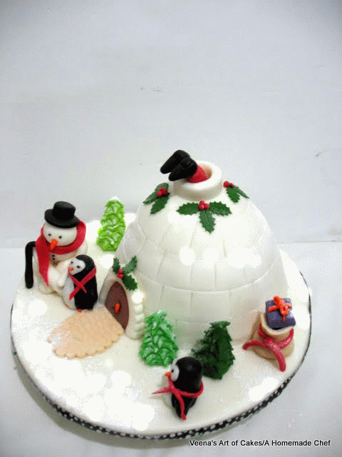 Christmas Igloo Cake - Veena Azmanov