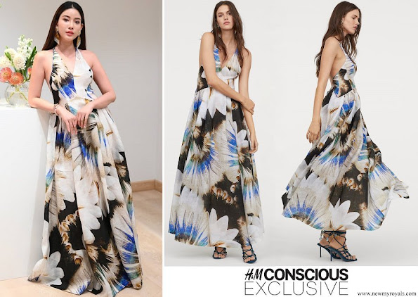 Crown Princess Victoria wore H&M Conscious Exclusive SS2019 Collection Multicolour Silk Blend Floral Maxi Skirt