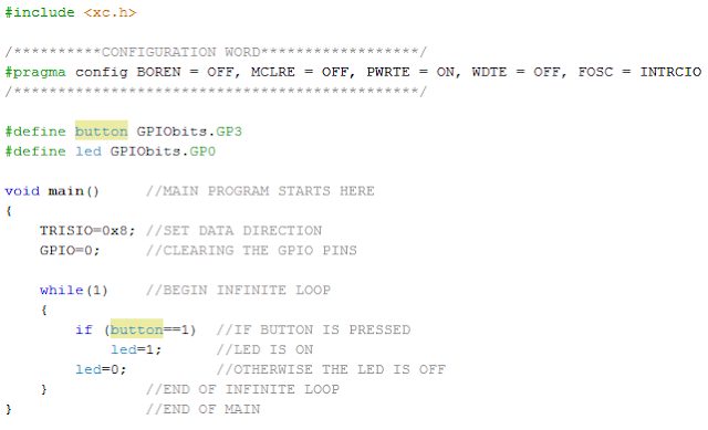 PIC Programming Lessons: New Concepts, The if statement, and Aliasing