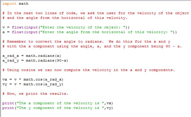 Python Intermediate #5 - Resolving a force or velocity into x and y ...